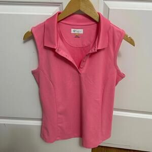 Greg Norman sleeveless polo shirt, golf tennis, size medium, pink